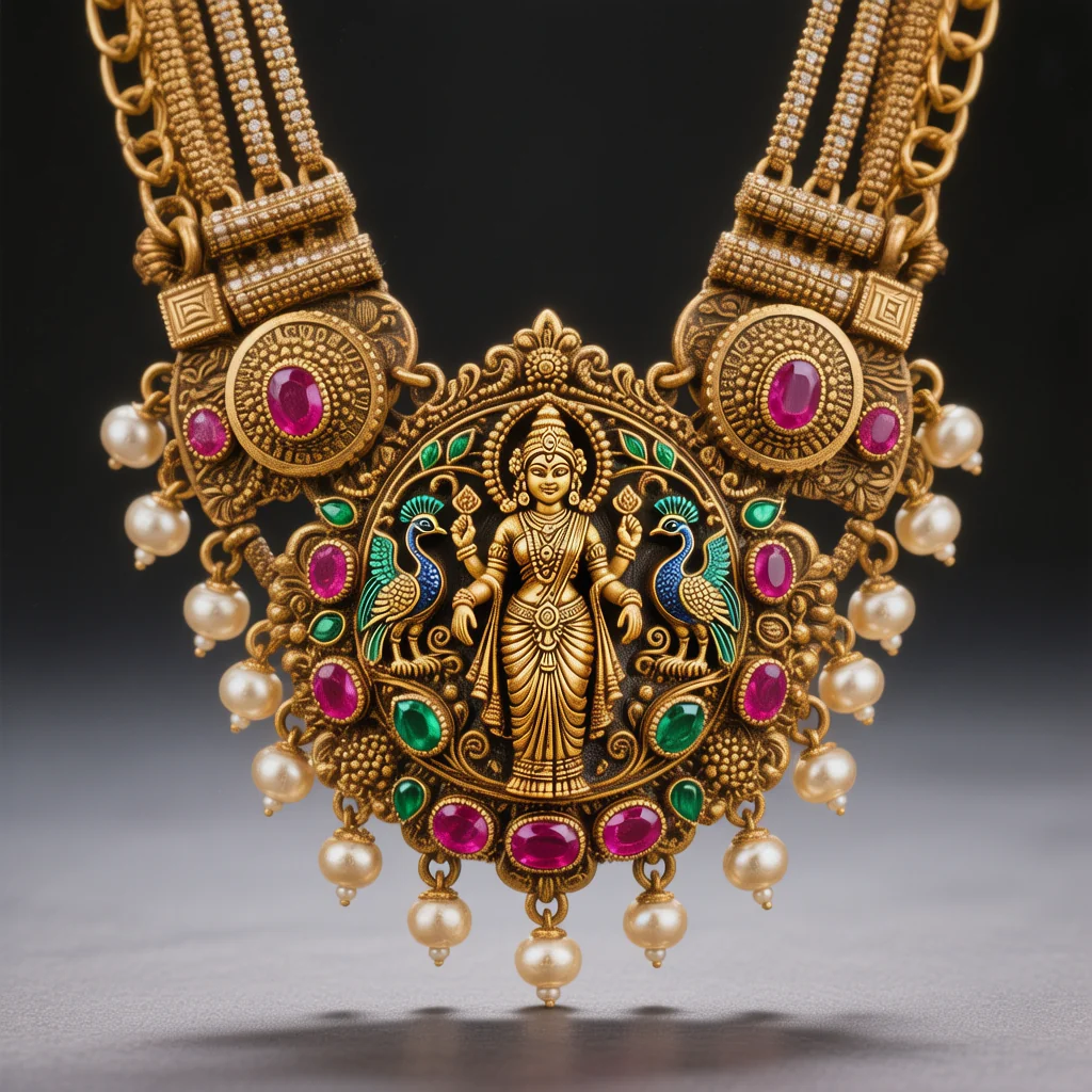 South Indian Temple Lakshmi Pendant